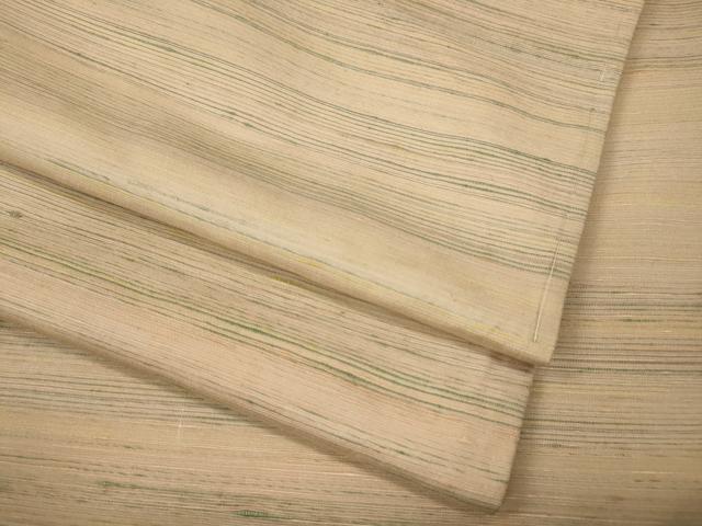 平和屋着物●紅花紬 米沢 横段霞文 正絹 逸品 未使用 CABM9248ut