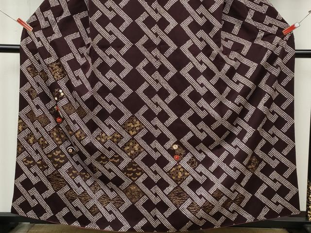 平和屋着物▼訪問着 絞り 刺繍 草花文 金彩 正絹 逸品 CABM9258ut