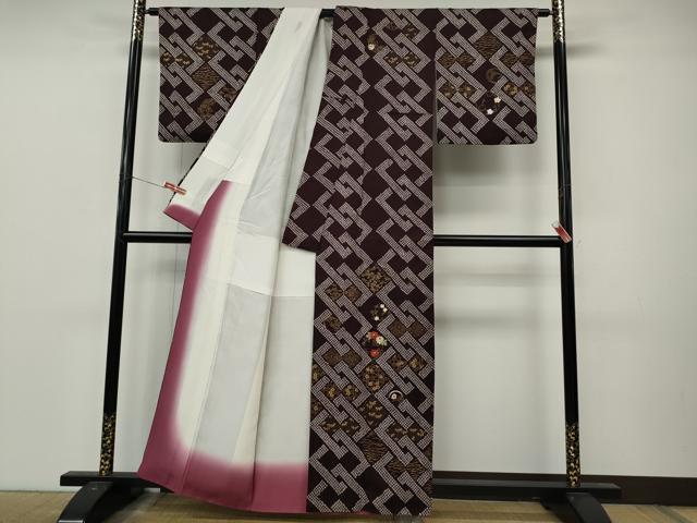 平和屋着物▼訪問着 絞り 刺繍 草花文 金彩 正絹 逸品 CABM9258ut