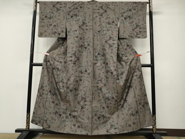 平和屋着物●本場大島紬 9マルキ 葡萄蔦の葉文 正絹 逸品 CABM9260ut