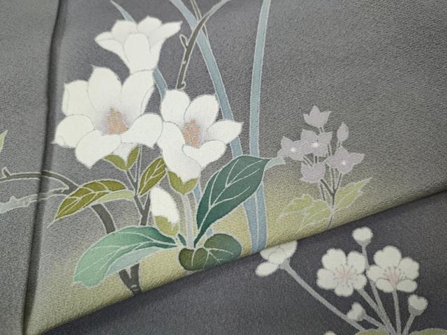 平和屋着物●訪問着 友禅 作家物 枝花文 暈し染め 正絹 逸品 CABM9270ut