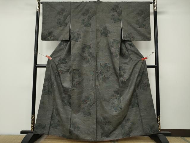 平和屋着物●本場大島紬 9マルキ 風景草木文 正絹 逸品 CABM9274ut