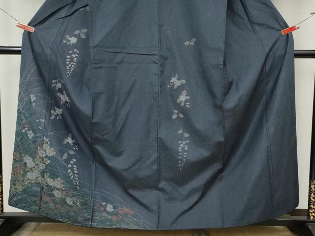 平和屋着物●訪問着 本場縞大島紬 草花文 ますいわ屋扱い 正絹 逸品 CABM9282ut