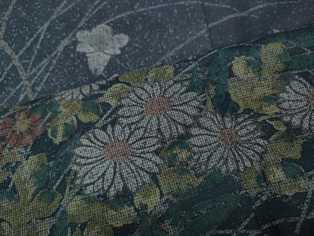 平和屋着物●訪問着 本場縞大島紬 草花文 ますいわ屋扱い 正絹 逸品 CABM9282ut