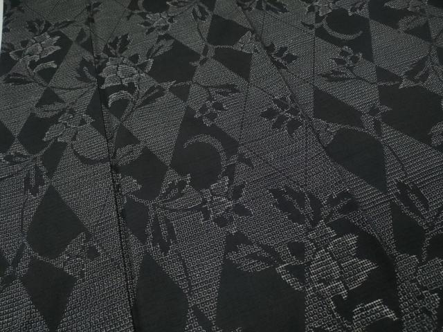 平和屋着物●結城紬 80亀甲 菱枝花文 正絹 逸品 CABM9283ut