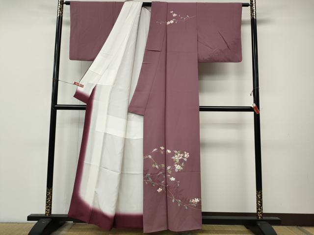 平和屋着物▼訪問着 枝花文 シルエット 金彩 正絹 逸品 CABM9286ut