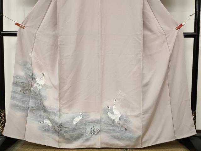 平和屋着物▼訪問着 流水鶴花文 暈し染め 正絹 逸品 CABM9293ut