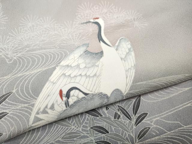平和屋着物▼訪問着 流水鶴花文 暈し染め 正絹 逸品 CABM9293ut