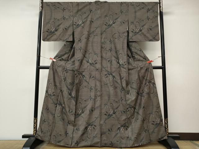 平和屋着物●本場大島紬 9マルキ 枝花文 正絹 逸品 CABM9297ut
