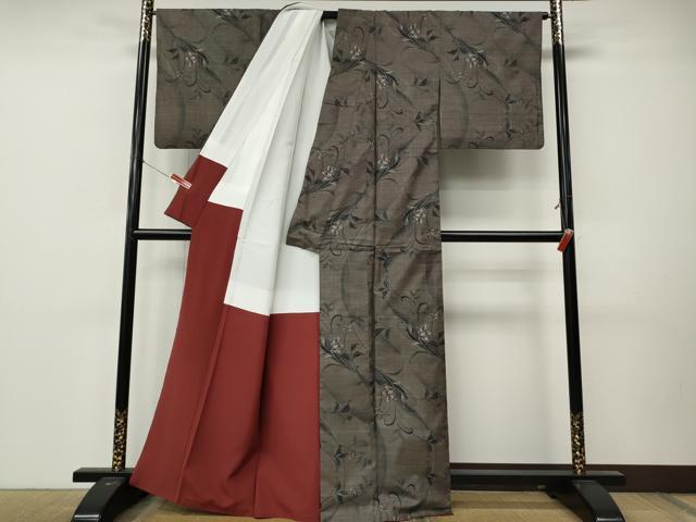 平和屋着物●本場大島紬 9マルキ 枝花文 正絹 逸品 CABM9297ut