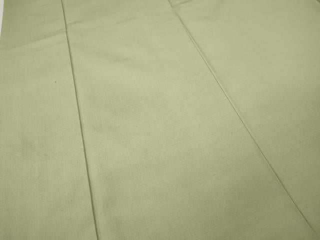平和屋着物●結城紬 色無地 裏葉柳色 正絹 逸品 CABM9299ut