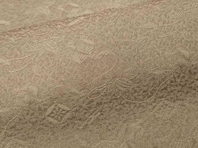 平和屋着物●上質な色無地 宝尽くし地紋 白茶色 正絹 逸品 未使用 CABM9305ut