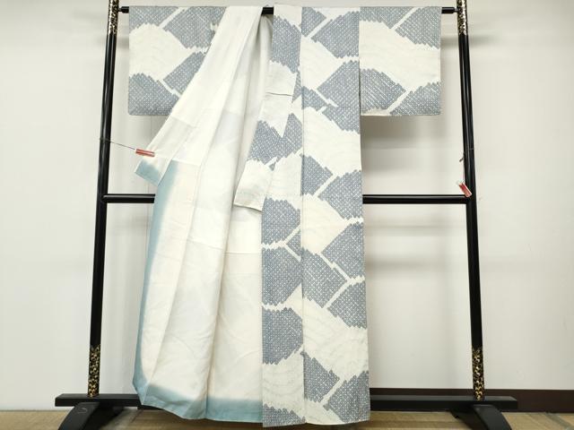 平和屋着物●上質な小紋 総絞り 青海波文 正絹 逸品 CABM9328ut