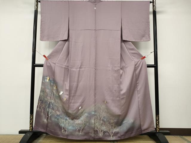 平和屋着物●訪問着 飛鶴草木文 正絹 逸品 CABM9335ut