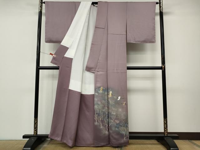 平和屋着物●訪問着 飛鶴草木文 正絹 逸品 CABM9335ut