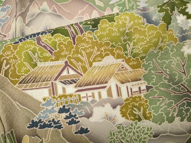 平和屋着物●豪華色留袖 友禅 風景草木文 暈し染め 正絹 逸品 CABM9339ut