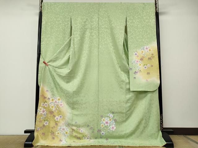 平和屋着物●豪華振袖 舞桜文 暈し染め 正絹 逸品 CABM9340ut