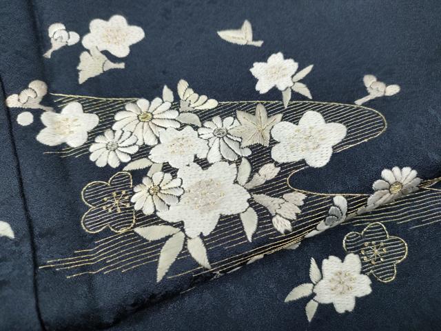 平和屋着物●訪問着 総刺繍 流水舞花文 金糸 ますいわ屋扱い 正絹 逸品 CABM9344ut
