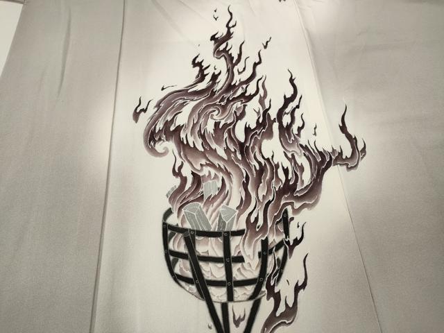 平和屋着物●江戸友禅染絵師 小柳津公龍 訪問着 松明 暈し染め 正絹 逸品 CABM9348ut