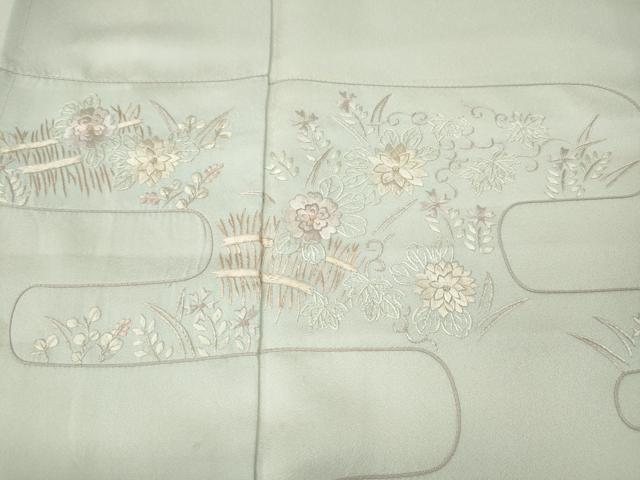 平和屋着物●訪問着 総刺繍 エ霞草花文 正絹 逸品 未使用 CABM9356ut