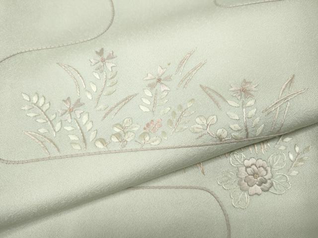 平和屋着物●訪問着 総刺繍 エ霞草花文 正絹 逸品 未使用 CABM9356ut