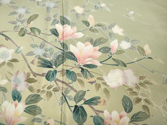 平和屋着物●訪問着 友禅 枝花文 暈し染め 正絹 逸品 CABM9362ut