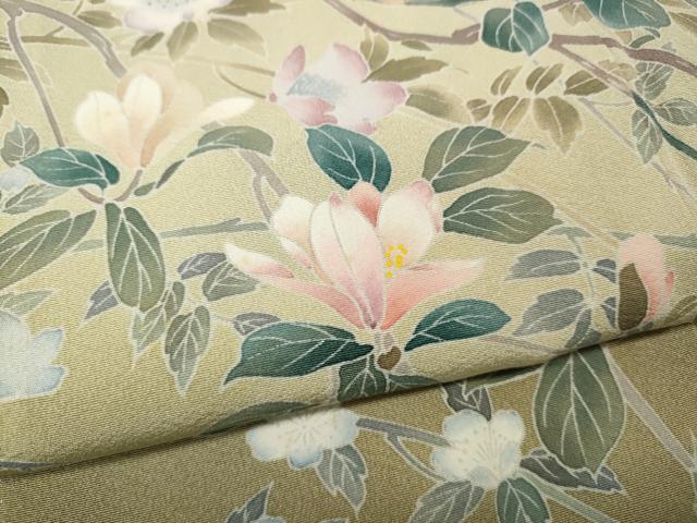 平和屋着物●訪問着 友禅 枝花文 暈し染め 正絹 逸品 CABM9362ut