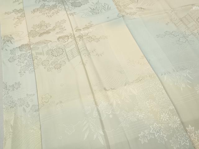 平和屋着物●長襦袢 袷 風景船花地紋 暈し染め 正絹 逸品 CABM9377ut