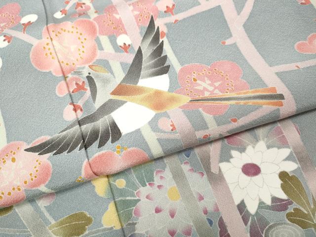 平和屋着物●訪問着 絵夢工房 友禅 花鳥文 正絹 逸品 未使用 CABM9378ut