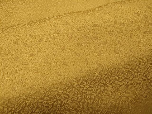 平和屋着物●上質な色無地 舞葉地紋 黃朽葉色 正絹 逸品 CABM9400ut