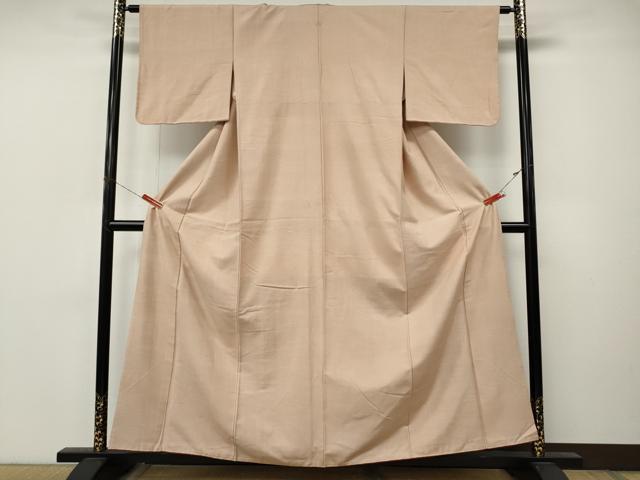 平和屋着物●結城紬 色無地 洗柿色 正絹 逸品 CABM9411ut
