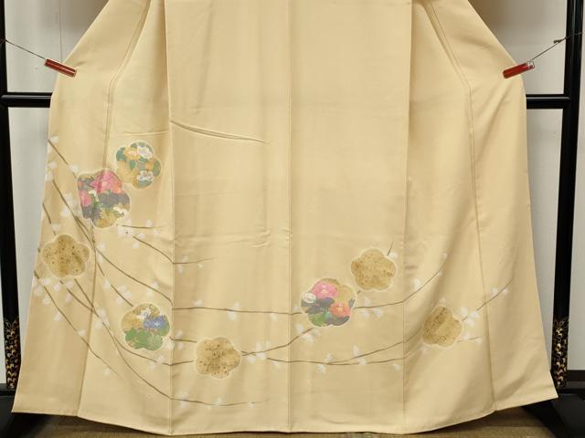 平和屋着物●訪問着 絞り 枝花文 金彩 正絹 逸品 CABM9414ut
