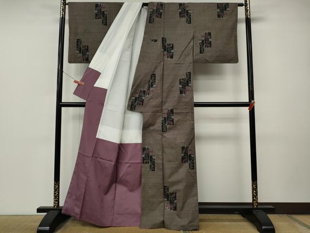 平和屋着物●本場大島紬 9マルキ 短冊花文 正絹 逸品 CABM9416ut
