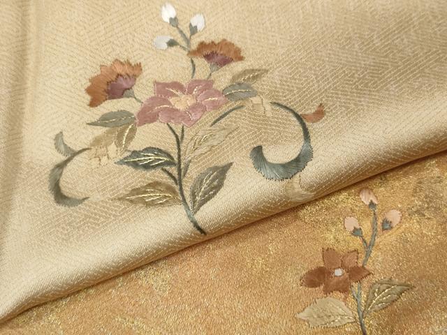平和屋着物●訪問着 刺繍 草花文 暈し染め 金彩 ロング丈 正絹 逸品 CABM9417ut