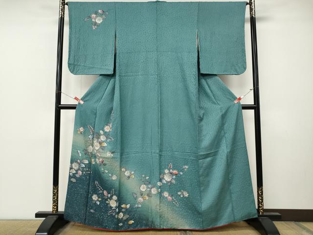 平和屋着物●訪問着 辻が花 絞り 暈し染め 金彩 正絹 逸品 CABM9427ut