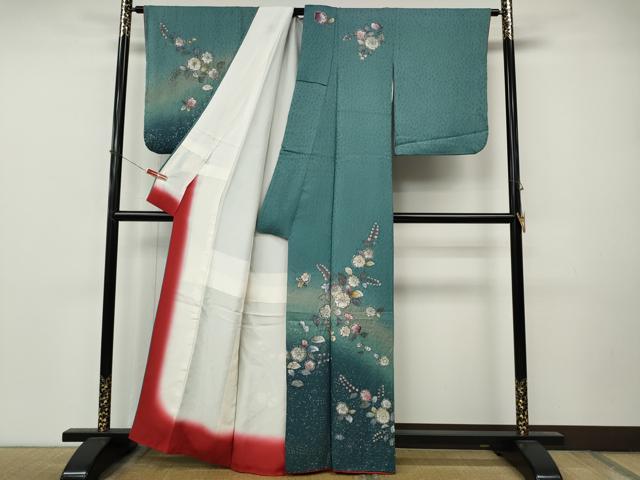 平和屋着物●訪問着 辻が花 絞り 暈し染め 金彩 正絹 逸品 CABM9427ut