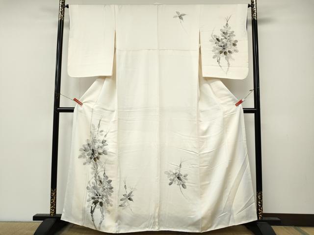 平和屋着物●訪問着 手描き 枝花文 正絹 逸品 CABM9429ut