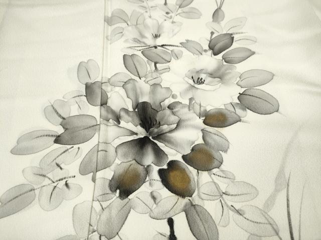 平和屋着物●訪問着 手描き 枝花文 正絹 逸品 CABM9429ut