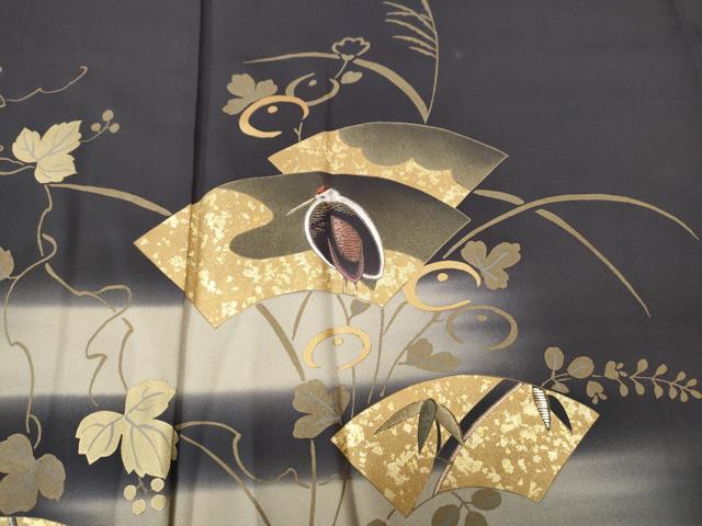 平和屋着物●訪問着 竹屋町刺繍 地紙花鳥文 暈し染め 金彩 鈴乃屋扱い 正絹 逸品 CABM9431ut
