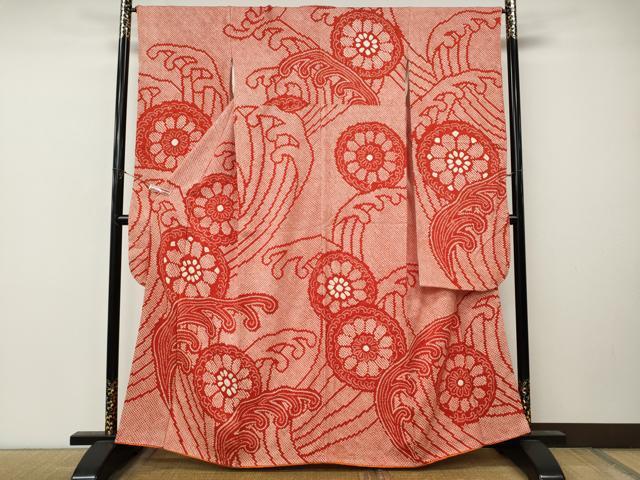 平和屋着物●豪華振袖 総絞り 立波絵皿花文 正絹 逸品 CABM9432ut