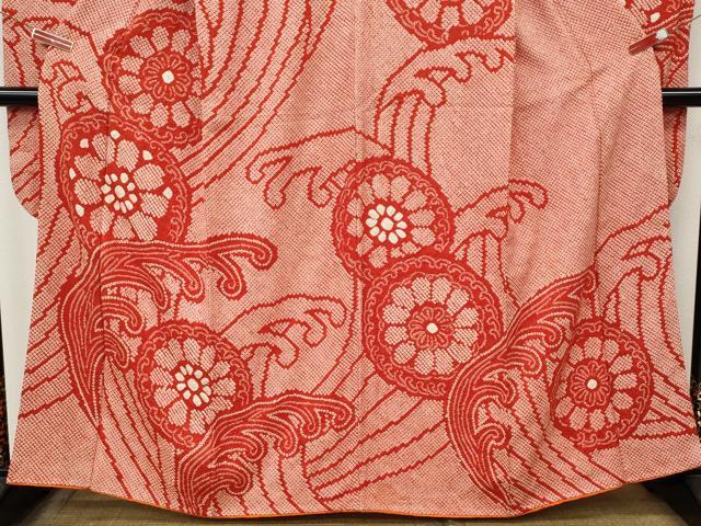 平和屋着物●豪華振袖 総絞り 立波絵皿花文 正絹 逸品 CABM9432ut