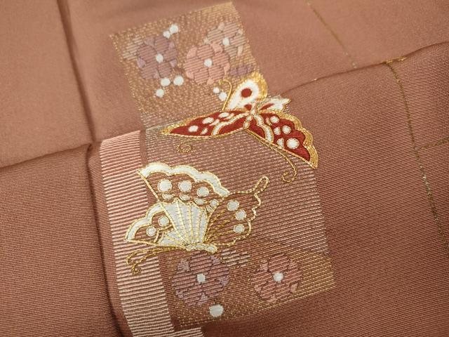 平和屋着物●訪問着 駒刺繍 短冊花蝶文 金銀彩 正絹 逸品 CABM9443ut