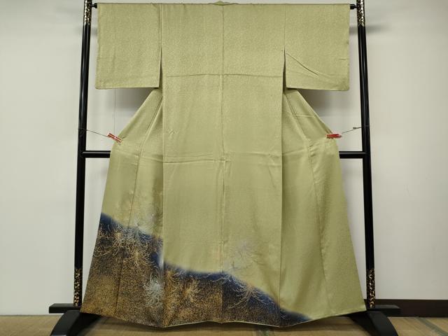 平和屋着物●色留訪問着 刺繍 乱菊 暈し染め 金彩 正絹 逸品 CABM9446ut