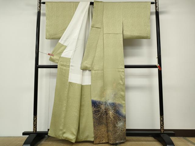 平和屋着物●色留訪問着 刺繍 乱菊 暈し染め 金彩 正絹 逸品 CABM9446ut