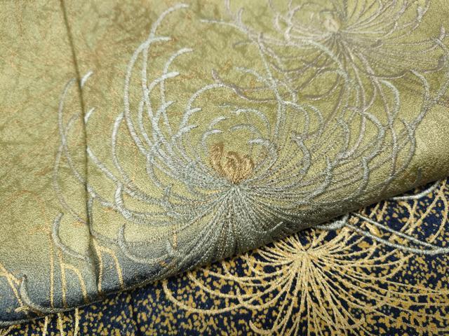 平和屋着物●色留訪問着 刺繍 乱菊 暈し染め 金彩 正絹 逸品 CABM9446ut