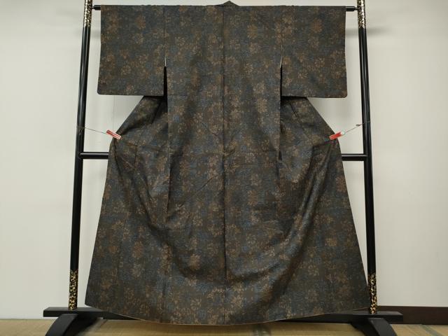 平和屋着物●本場大島紬 7マルキ 吉祥花文 正絹 逸品 CABM9447ut