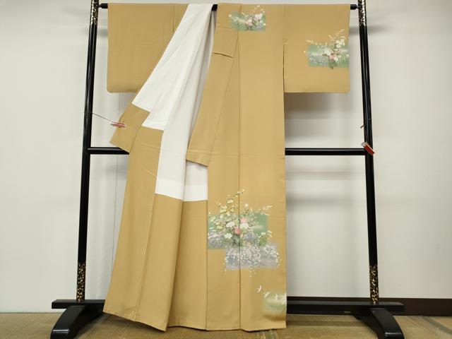 平和屋着物●訪問着 作家物 飛鶴草花文 正絹 逸品 CABM9448ut