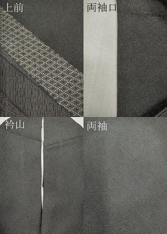 平和屋着物●訪問着 江戸小紋 熨斗吉祥文 鮫小紋柄 黒地 正絹 逸品 CABM9453ut