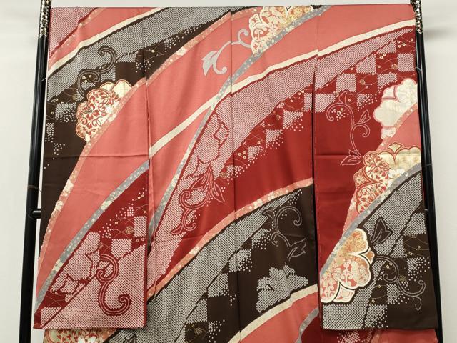 平和屋着物●豪華振袖 駒刺繍 絞り 舞花文 金彩 仮絵羽 逸品 未使用 CABM9457ut