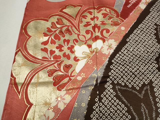 平和屋着物●豪華振袖 駒刺繍 絞り 舞花文 金彩 仮絵羽 逸品 未使用 CABM9457ut